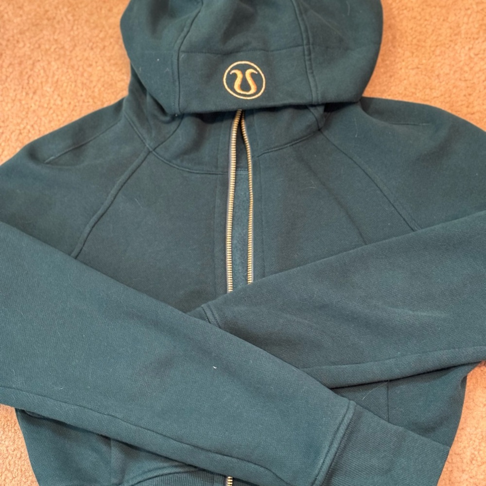 lululemon athletica cropped green zip up scuba
